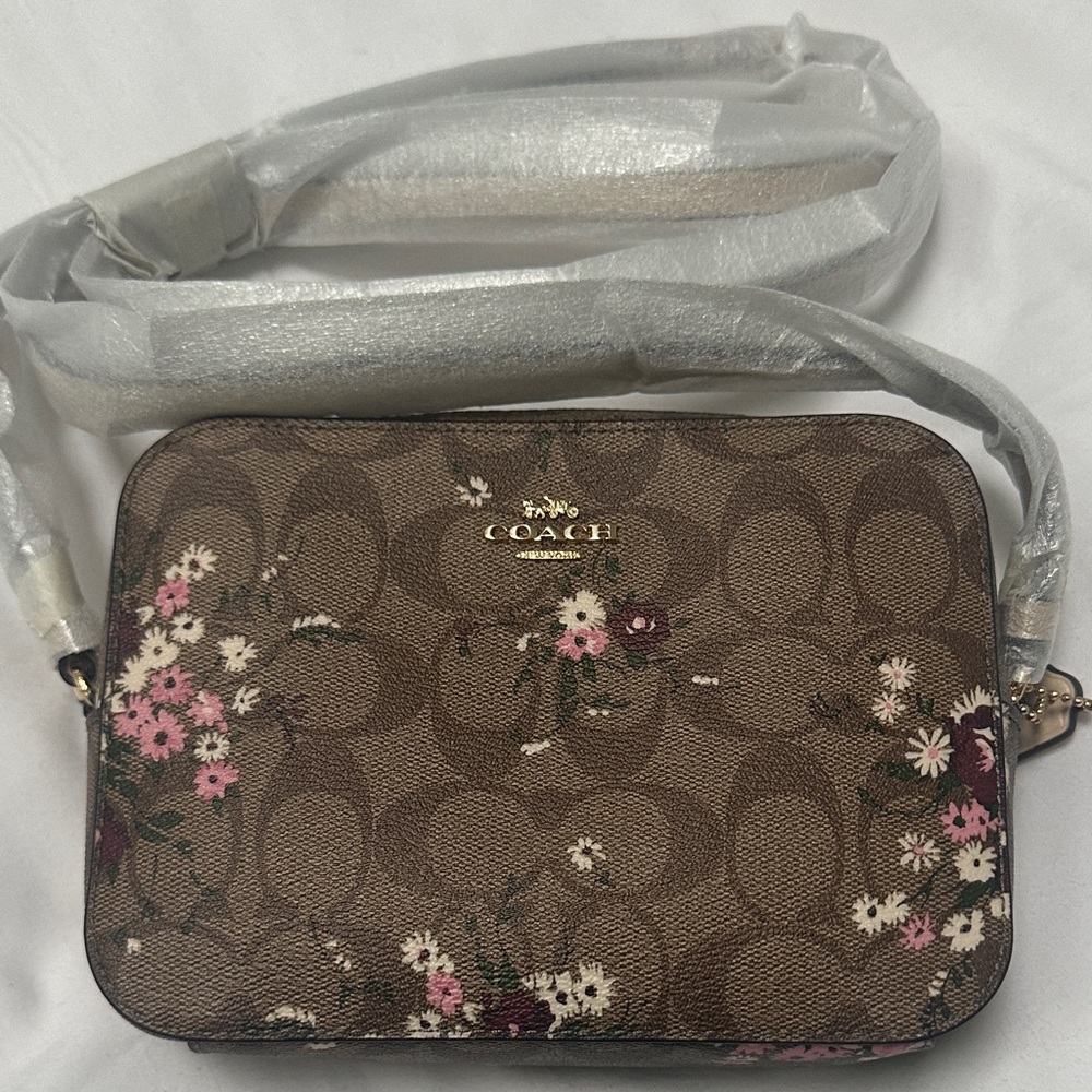 Coach Brown Floral Crossbody Bag